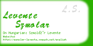 levente szmolar business card